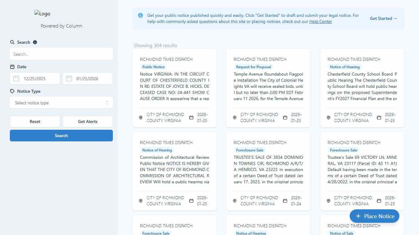 Public Notices Richmond Times Dispatch